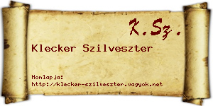 Klecker Szilveszter névjegykártya