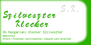 szilveszter klecker business card